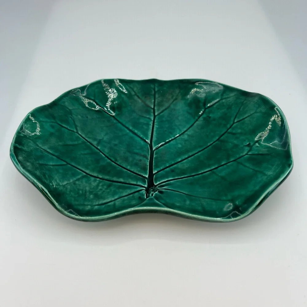 Jessica’s Tileworks Studio Sea Grape Leaf Dish Tray Plate  Made In The Bahamas